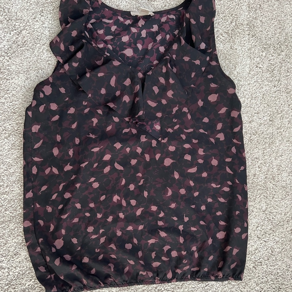 Loft Patterned Ruffle Blouse